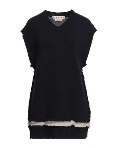 Marni Woman Sweater Midnight Blue Size 16 Cashmere, Wool