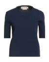 Marni Woman Sweater Midnight Blue Size 8 Viscose, Elastane, Virgin Wool, Cashmere In Blue