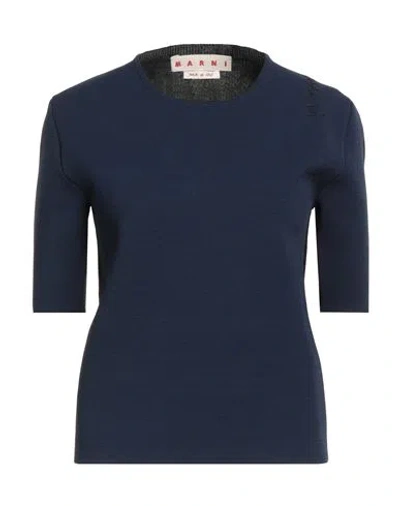 Marni Woman Sweater Midnight Blue Size 8 Viscose, Elastane, Virgin Wool, Cashmere