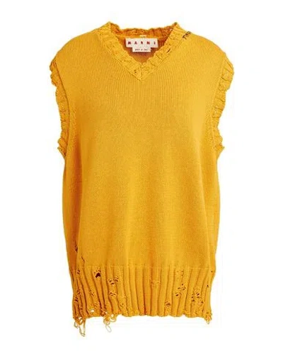 Marni Woman Sweater Mustard Size 10 Cotton In Yellow