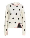 Marni Polka-dot Jacquard-knit Wool Sweater In Off White