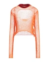 Marni Woman Sweater Orange Size 8 Virgin Wool, Cashmere, Viscose, Wool, Mohair Wool