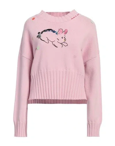 Marni Woman Sweater Pink Size 10 Virgin Wool, Polyester, Glass