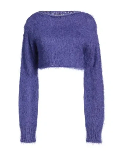 Marni Woman Sweater Purple Size 8 Mohair Wool, Polyamide