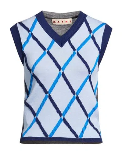 Marni Woman Sweater Sky Blue Size 0 Virgin Wool, Silk