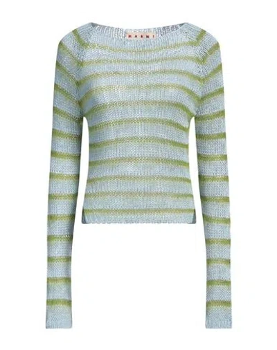 Marni Woman Sweater Sky Blue Size 10 Mohair Wool, Polyamide, Wool