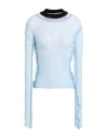 Marni Woman Sweater Sky Blue Size 8 Virgin Wool, Cashmere, Viscose, Wool, Mohair Wool In Blue
