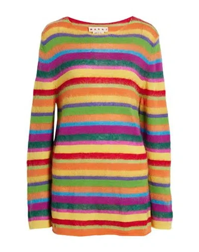 Marni Woman Sweater Yellow Size 4 Wool, Mohair Wool, Polyamide In Yellow