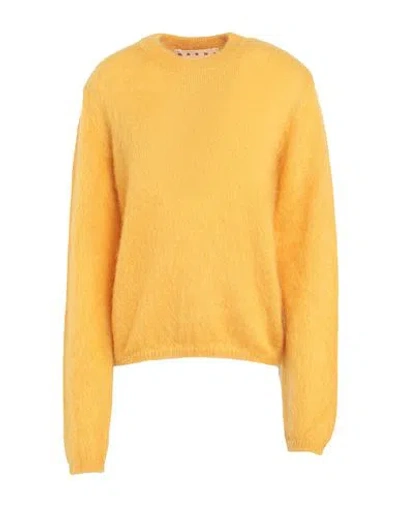 MARNI MARNI WOMAN SWEATER YELLOW SIZE 6 MOHAIR WOOL, POLYAMIDE, WOOL