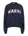 Marni Logo-print Cotton Sweatshirt In Blue