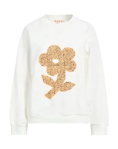 Marni Woman Sweatshirt White Size 4 Cotton
