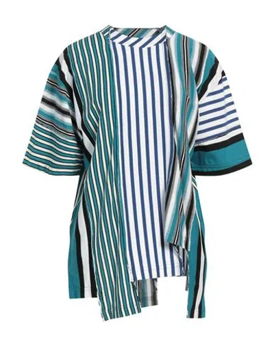 Marni Woman T-shirt Blue Size 10 Cotton, Polyester