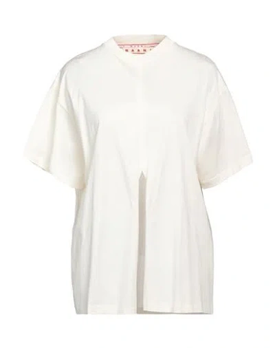 Marni Woman T-shirt Cream Size 4 Cotton In White