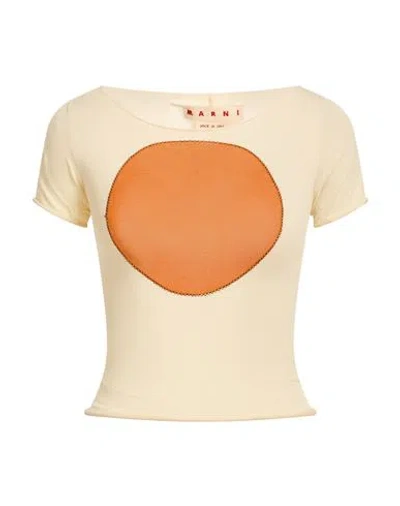 Marni Woman T-shirt Ivory Size 8 Polyamide In Neutral