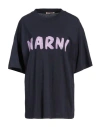 Marni Logo Organic Cotton T-shirt In Blue
