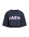 Marni Woman T-shirt Navy Size 10 Cotton In Blue