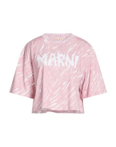 Marni Printed Cotton-jersey T-shirt In Baby Pink