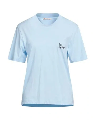 Marni Woman T-shirt Sky Blue Size 2 Cotton
