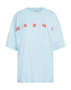 Marni Logo-print Cotton T-shirt In Blue