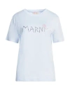 Marni Woman T-shirt Sky Blue Size 6 Cotton In Blue