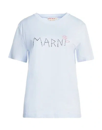 Marni Woman T-shirt Sky Blue Size 6 Cotton