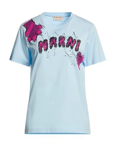 Marni Woman T-shirt Sky Blue Size Xs Cotton