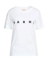 Marni Oversized Cotton T-shirt With Front Logo In White