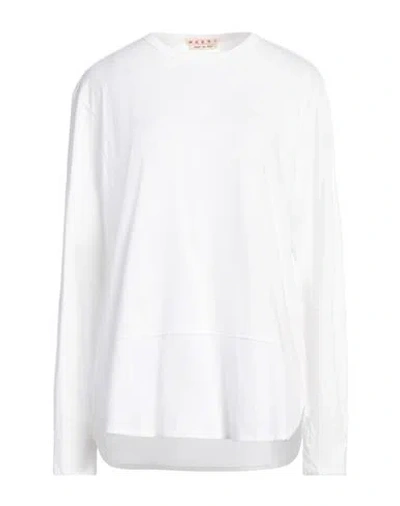 Marni Woman T-shirt White Size 14 Cotton, Polyamide, Elastane