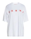 Marni White Jersey T-shirt With Scribbled Logo In White