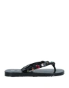 Marni Woman Thong Sandal Black Size 8-9 Technical Fibers In Black