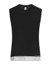 Marni Sleeveless Stripe-detail Layered Blouse In Black