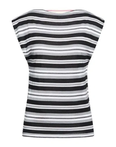 Marni Woman Top Black Size 10 Virgin Wool, Silk In Multi