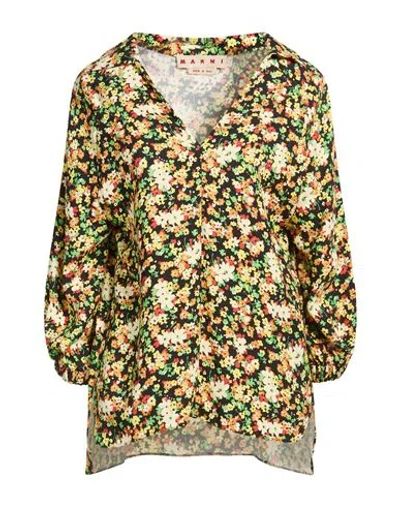 Marni Woman Top Black Size 12 Viscose In Multi