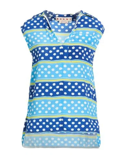 Marni Woman Top Blue Size 8 Silk