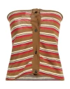 Marni Woman Top Brown Size 12 Cotton, Linen