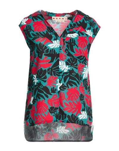 Marni Woman Top Deep Teal Size 10 Viscose, Elastane In Multi