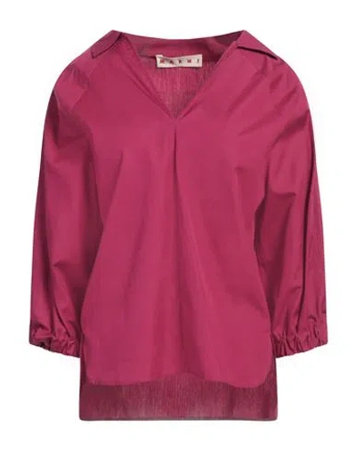 Marni Woman Top Garnet Size 8 Cotton In Red