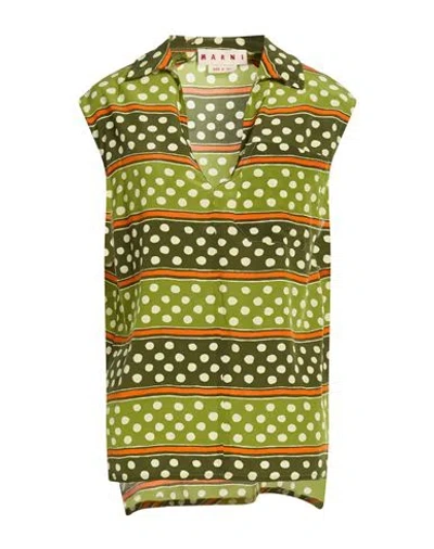 Marni Woman Top Military Green Size 10 Silk