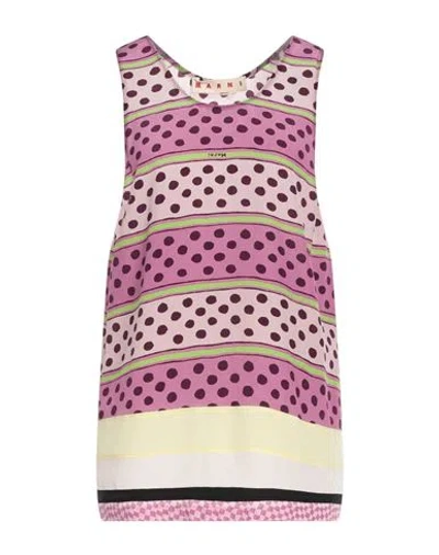 Marni Woman Top Purple Size 4 Silk