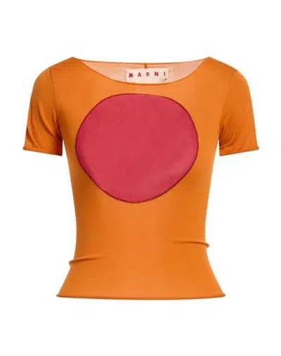 Marni Woman T-shirt Orange Size 8 Polyamide