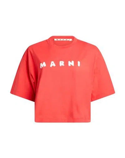 Marni Woman T-shirt Red Size 0 Cotton In Orange