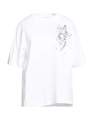 Marni Woman T-shirt White Size 4 Cotton In Multi