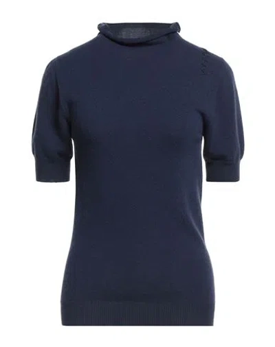 Marni Woman Turtleneck Blue Size 8 Virgin Wool, Cashmere