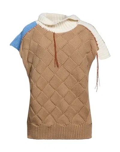 Marni Woman Turtleneck Camel Size 2 Virgin Wool In Beige
