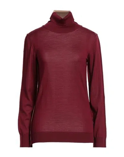 Marni Woman Turtleneck Camel Size 6 Virgin Wool In Plum
