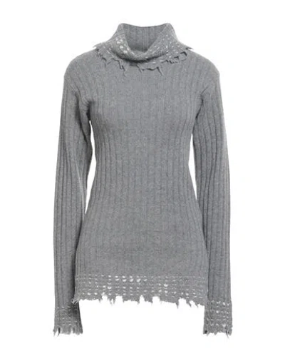 Marni Woman Turtleneck Grey Size 10 Virgin Wool, Wool, Acrylic, Polyamide