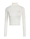 Marni Ribbed Turtleneck Sweater Long Sleeves In White
