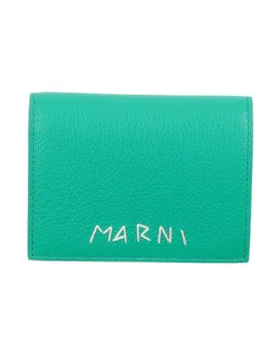 Marni Woman Wallet Emerald Green Size - Cow Leather