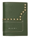 Marni Woman Wallet Military Green Size - Cow Leather, Brass In Green