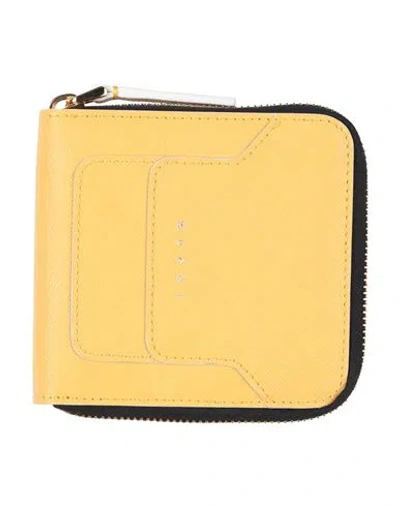 Marni Woman Wallet Ocher Size - Leather In Yellow